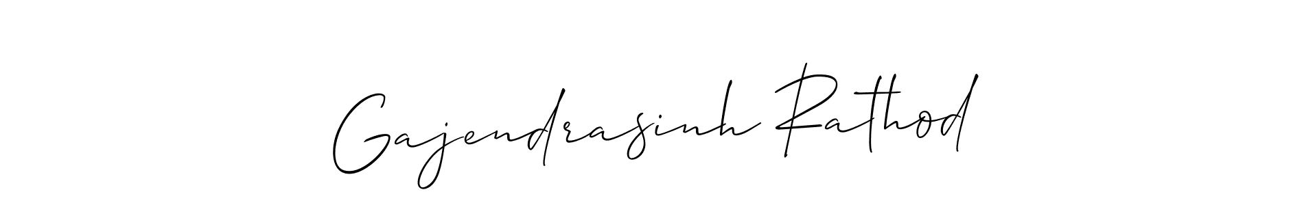 The best way (Allison_Script) to make a short signature is to pick only two or three words in your name. The name Gajendrasinh Rathod include a total of six letters. For converting this name. Gajendrasinh Rathod signature style 2 images and pictures png