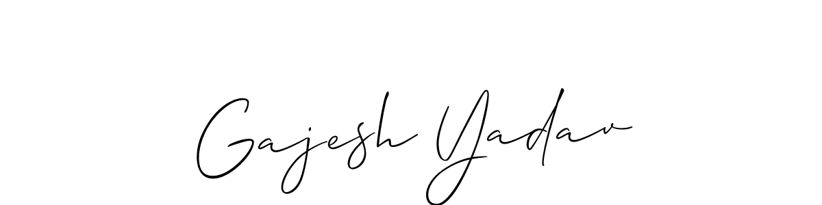 Create a beautiful signature design for name Gajesh Yadav. With this signature (Allison_Script) fonts, you can make a handwritten signature for free. Gajesh Yadav signature style 2 images and pictures png