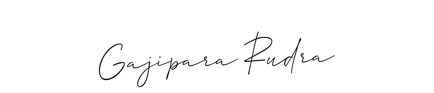 Use a signature maker to create a handwritten signature online. With this signature software, you can design (Allison_Script) your own signature for name Gajipara Rudra. Gajipara Rudra signature style 2 images and pictures png