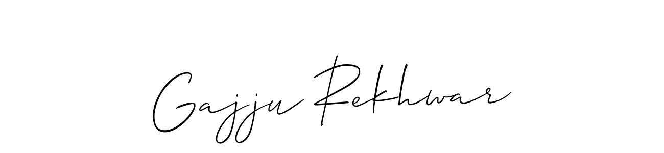 How to make Gajju Rekhwar name signature. Use Allison_Script style for creating short signs online. This is the latest handwritten sign. Gajju Rekhwar signature style 2 images and pictures png