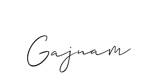 Use a signature maker to create a handwritten signature online. With this signature software, you can design (Allison_Script) your own signature for name Gajnam. Gajnam signature style 2 images and pictures png