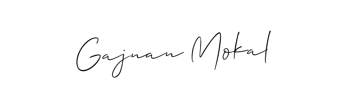 Gajnan Mokal stylish signature style. Best Handwritten Sign (Allison_Script) for my name. Handwritten Signature Collection Ideas for my name Gajnan Mokal. Gajnan Mokal signature style 2 images and pictures png