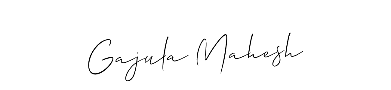 Allison_Script is a professional signature style that is perfect for those who want to add a touch of class to their signature. It is also a great choice for those who want to make their signature more unique. Get Gajula Mahesh name to fancy signature for free. Gajula Mahesh signature style 2 images and pictures png