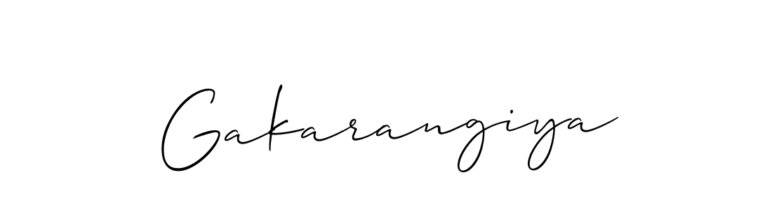 Use a signature maker to create a handwritten signature online. With this signature software, you can design (Allison_Script) your own signature for name Gakarangiya. Gakarangiya signature style 2 images and pictures png