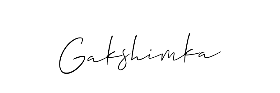 Make a beautiful signature design for name Gakshimka. With this signature (Allison_Script) style, you can create a handwritten signature for free. Gakshimka signature style 2 images and pictures png