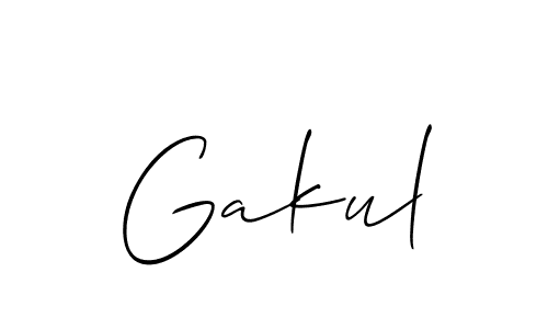 Allison_Script is a professional signature style that is perfect for those who want to add a touch of class to their signature. It is also a great choice for those who want to make their signature more unique. Get Gakul name to fancy signature for free. Gakul signature style 2 images and pictures png