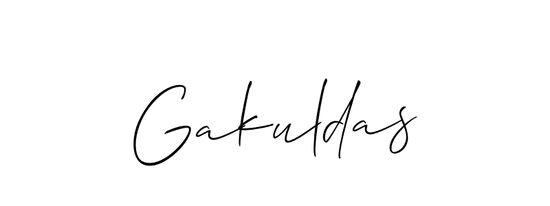 How to make Gakuldas name signature. Use Allison_Script style for creating short signs online. This is the latest handwritten sign. Gakuldas signature style 2 images and pictures png