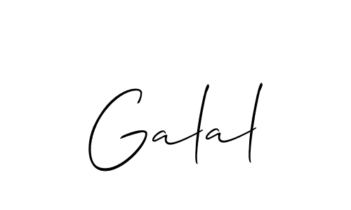 Use a signature maker to create a handwritten signature online. With this signature software, you can design (Allison_Script) your own signature for name Galal. Galal signature style 2 images and pictures png