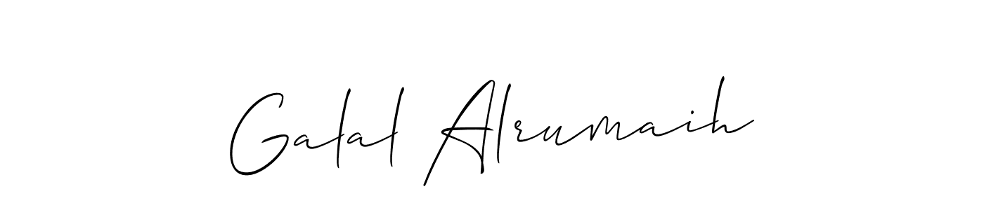 Also You can easily find your signature by using the search form. We will create Galal Alrumaih name handwritten signature images for you free of cost using Allison_Script sign style. Galal Alrumaih signature style 2 images and pictures png