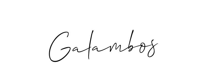 It looks lik you need a new signature style for name Galambos. Design unique handwritten (Allison_Script) signature with our free signature maker in just a few clicks. Galambos signature style 2 images and pictures png