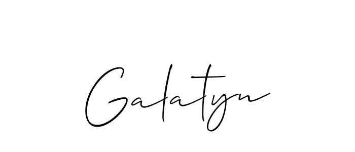 Create a beautiful signature design for name Galatyn. With this signature (Allison_Script) fonts, you can make a handwritten signature for free. Galatyn signature style 2 images and pictures png
