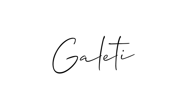 if you are searching for the best signature style for your name Galeti. so please give up your signature search. here we have designed multiple signature styles  using Allison_Script. Galeti signature style 2 images and pictures png