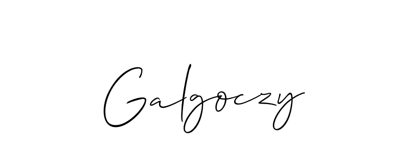 Also You can easily find your signature by using the search form. We will create Galgoczy name handwritten signature images for you free of cost using Allison_Script sign style. Galgoczy signature style 2 images and pictures png