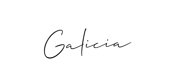 Create a beautiful signature design for name Galicia. With this signature (Allison_Script) fonts, you can make a handwritten signature for free. Galicia signature style 2 images and pictures png
