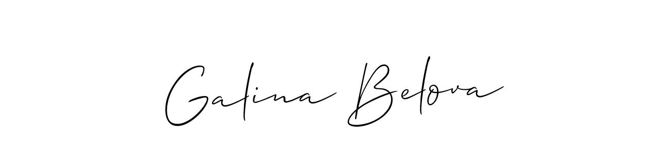 You should practise on your own different ways (Allison_Script) to write your name (Galina Belova) in signature. don't let someone else do it for you. Galina Belova signature style 2 images and pictures png