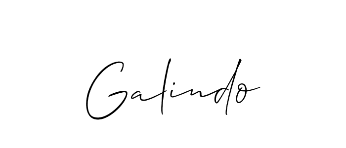 Design your own signature with our free online signature maker. With this signature software, you can create a handwritten (Allison_Script) signature for name Galindo. Galindo signature style 2 images and pictures png