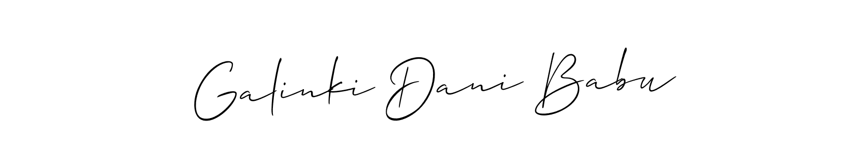 This is the best signature style for the Galinki Dani Babu name. Also you like these signature font (Allison_Script). Mix name signature. Galinki Dani Babu signature style 2 images and pictures png