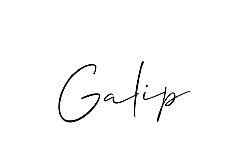 It looks lik you need a new signature style for name Galip. Design unique handwritten (Allison_Script) signature with our free signature maker in just a few clicks. Galip signature style 2 images and pictures png