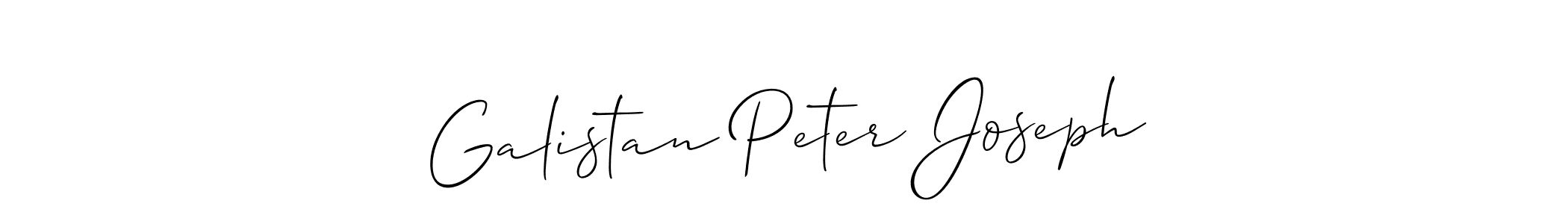 How to make Galistan Peter Joseph name signature. Use Allison_Script style for creating short signs online. This is the latest handwritten sign. Galistan Peter Joseph signature style 2 images and pictures png
