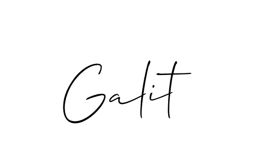 The best way (Allison_Script) to make a short signature is to pick only two or three words in your name. The name Galit include a total of six letters. For converting this name. Galit signature style 2 images and pictures png