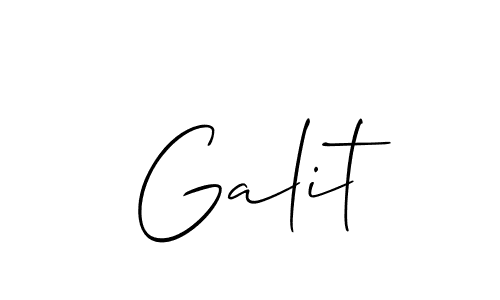 Make a beautiful signature design for name Galit. With this signature (Allison_Script) style, you can create a handwritten signature for free. Galit signature style 2 images and pictures png