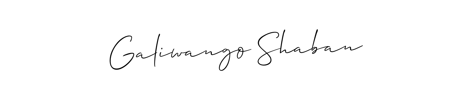 Design your own signature with our free online signature maker. With this signature software, you can create a handwritten (Allison_Script) signature for name Galiwango Shaban. Galiwango Shaban signature style 2 images and pictures png