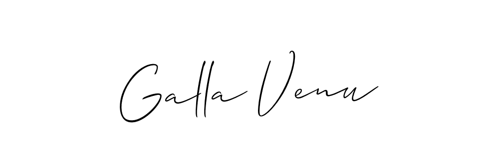 It looks lik you need a new signature style for name Galla Venu. Design unique handwritten (Allison_Script) signature with our free signature maker in just a few clicks. Galla Venu signature style 2 images and pictures png