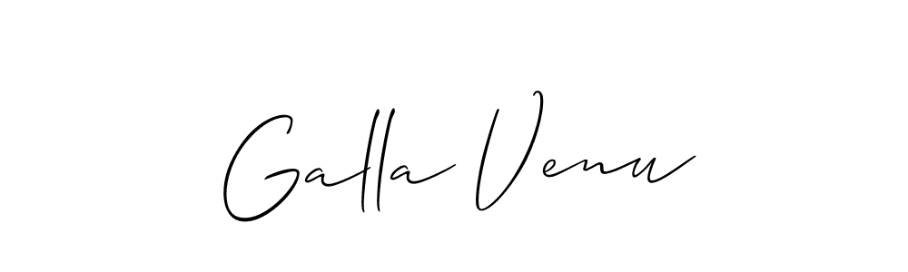 It looks lik you need a new signature style for name Galla Venu. Design unique handwritten (Allison_Script) signature with our free signature maker in just a few clicks. Galla Venu signature style 2 images and pictures png