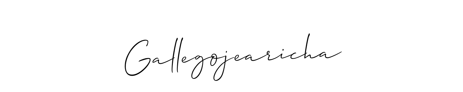 Allison_Script is a professional signature style that is perfect for those who want to add a touch of class to their signature. It is also a great choice for those who want to make their signature more unique. Get Gallegojearicha name to fancy signature for free. Gallegojearicha signature style 2 images and pictures png