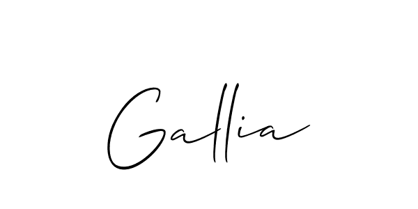 Create a beautiful signature design for name Gallia. With this signature (Allison_Script) fonts, you can make a handwritten signature for free. Gallia signature style 2 images and pictures png
