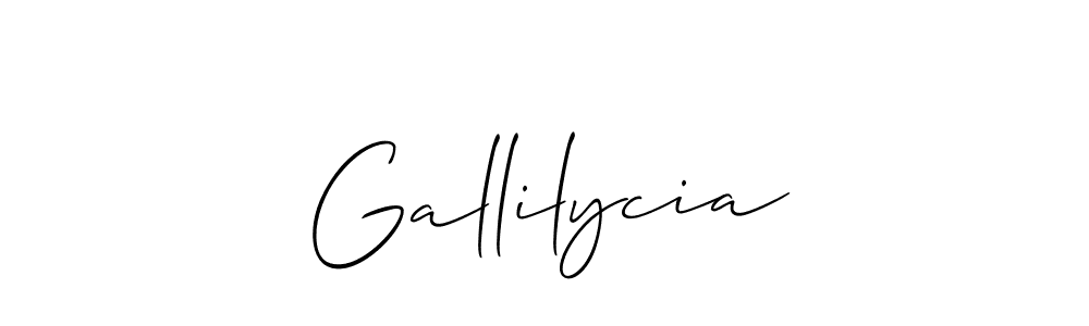 Use a signature maker to create a handwritten signature online. With this signature software, you can design (Allison_Script) your own signature for name Gallilycia. Gallilycia signature style 2 images and pictures png
