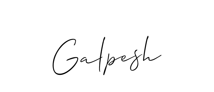 Use a signature maker to create a handwritten signature online. With this signature software, you can design (Allison_Script) your own signature for name Galpesh. Galpesh signature style 2 images and pictures png