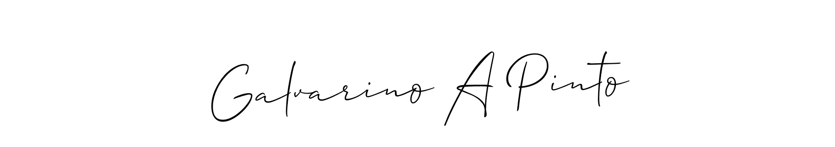 Design your own signature with our free online signature maker. With this signature software, you can create a handwritten (Allison_Script) signature for name Galvarino A Pinto. Galvarino A Pinto signature style 2 images and pictures png