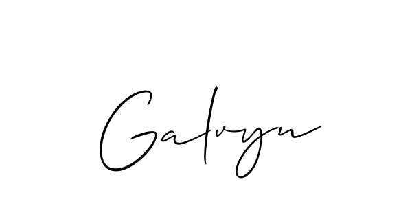 The best way (Allison_Script) to make a short signature is to pick only two or three words in your name. The name Galvyn include a total of six letters. For converting this name. Galvyn signature style 2 images and pictures png