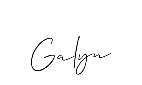 Similarly Allison_Script is the best handwritten signature design. Signature creator online .You can use it as an online autograph creator for name Galyn. Galyn signature style 2 images and pictures png