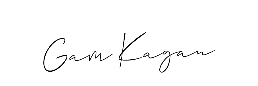 The best way (Allison_Script) to make a short signature is to pick only two or three words in your name. The name Gam Kagan include a total of six letters. For converting this name. Gam Kagan signature style 2 images and pictures png