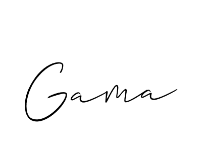 Also we have Gama name is the best signature style. Create professional handwritten signature collection using Allison_Script autograph style. Gama signature style 2 images and pictures png