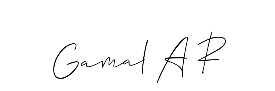 The best way (Allison_Script) to make a short signature is to pick only two or three words in your name. The name Gamal A R include a total of six letters. For converting this name. Gamal A R signature style 2 images and pictures png