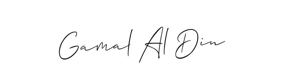 Also You can easily find your signature by using the search form. We will create Gamal Al Din name handwritten signature images for you free of cost using Allison_Script sign style. Gamal Al Din signature style 2 images and pictures png