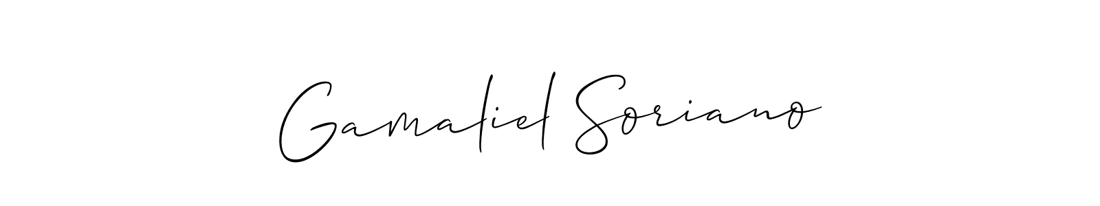 Make a short Gamaliel Soriano signature style. Manage your documents anywhere anytime using Allison_Script. Create and add eSignatures, submit forms, share and send files easily. Gamaliel Soriano signature style 2 images and pictures png