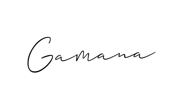 Gamana stylish signature style. Best Handwritten Sign (Allison_Script) for my name. Handwritten Signature Collection Ideas for my name Gamana. Gamana signature style 2 images and pictures png