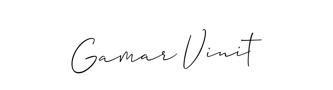 if you are searching for the best signature style for your name Gamar Vinit. so please give up your signature search. here we have designed multiple signature styles  using Allison_Script. Gamar Vinit signature style 2 images and pictures png