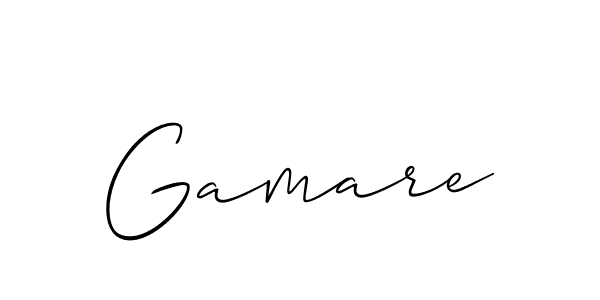 Make a beautiful signature design for name Gamare. With this signature (Allison_Script) style, you can create a handwritten signature for free. Gamare signature style 2 images and pictures png