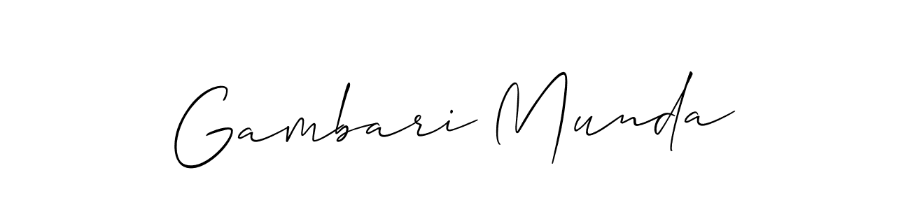 Check out images of Autograph of Gambari Munda name. Actor Gambari Munda Signature Style. Allison_Script is a professional sign style online. Gambari Munda signature style 2 images and pictures png