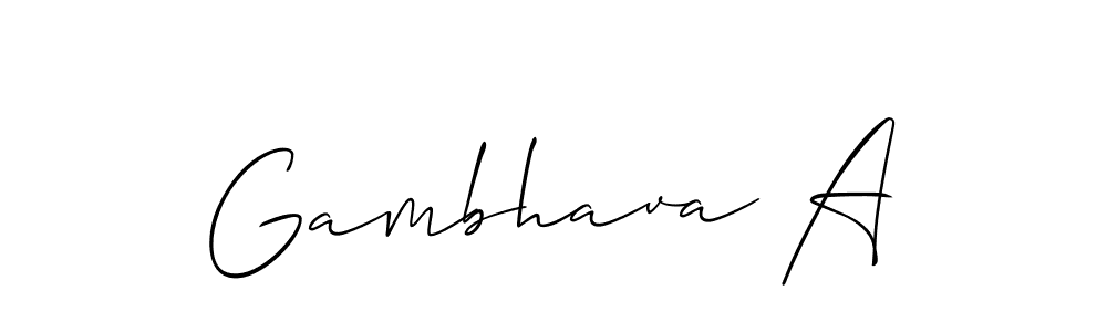 Make a beautiful signature design for name Gambhava A. With this signature (Allison_Script) style, you can create a handwritten signature for free. Gambhava A signature style 2 images and pictures png