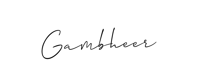 How to make Gambheer signature? Allison_Script is a professional autograph style. Create handwritten signature for Gambheer name. Gambheer signature style 2 images and pictures png