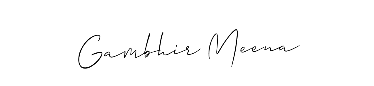 Gambhir Meena stylish signature style. Best Handwritten Sign (Allison_Script) for my name. Handwritten Signature Collection Ideas for my name Gambhir Meena. Gambhir Meena signature style 2 images and pictures png
