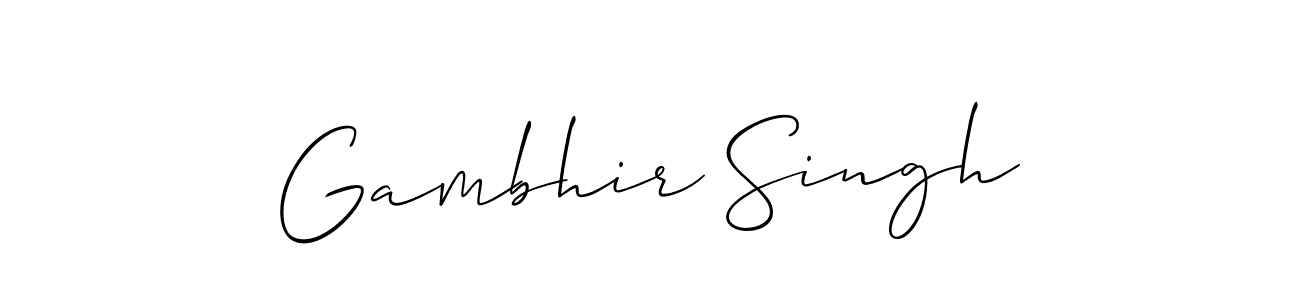 How to make Gambhir Singh name signature. Use Allison_Script style for creating short signs online. This is the latest handwritten sign. Gambhir Singh signature style 2 images and pictures png