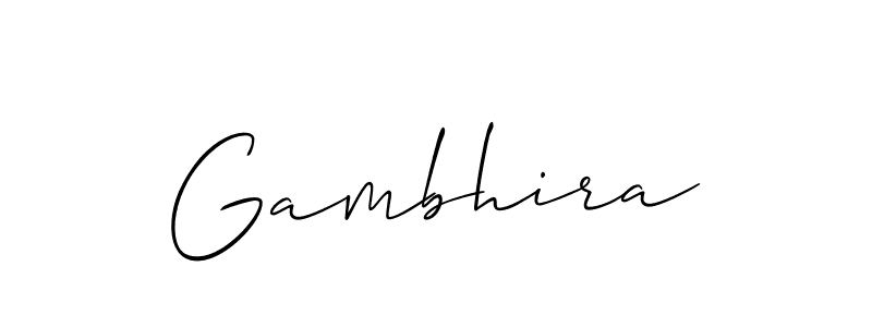 How to make Gambhira signature? Allison_Script is a professional autograph style. Create handwritten signature for Gambhira name. Gambhira signature style 2 images and pictures png