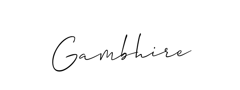 Use a signature maker to create a handwritten signature online. With this signature software, you can design (Allison_Script) your own signature for name Gambhire. Gambhire signature style 2 images and pictures png